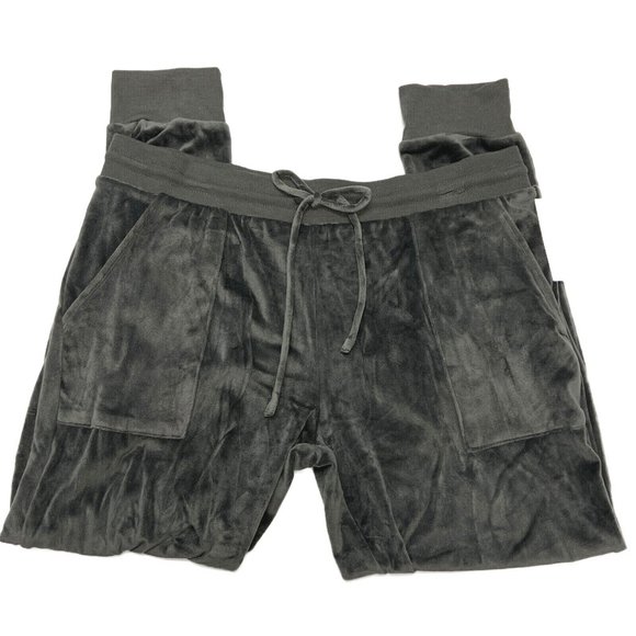 S Velour Fleece Lounge Set Top & Joggers Gray SMALL EUC - Picture 3 of 5